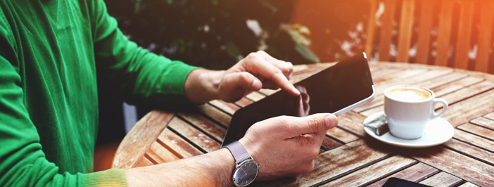 a person using a cell phone with VoIP