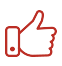 Red thumbs up icon